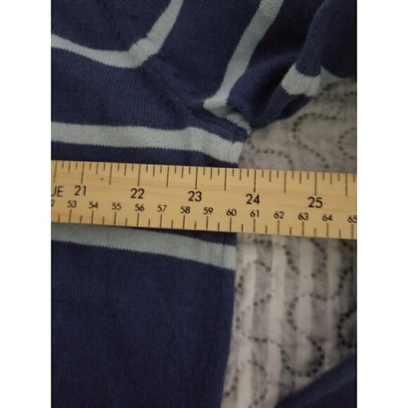 Woolovers Blue Striped Cotton Cashmere Sweater Mens XL - Picture 5 of 8